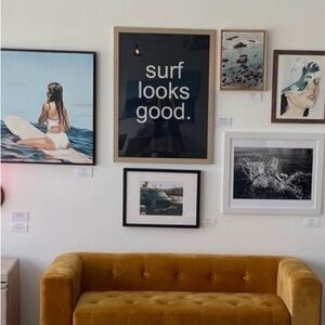 New Original Art Surf Looks Good Black and white Framed Poster Print 24x36”